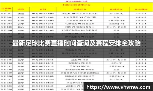 最新足球比赛直播时间查询及赛程安排全攻略